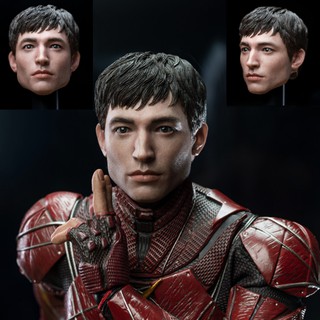 S.king.s SKS-002 1/6 Scale The Flash Ezra Miller Head โมเดลตุ๊กตาของเล่นสําหรับเด็ก 12นิ้ว