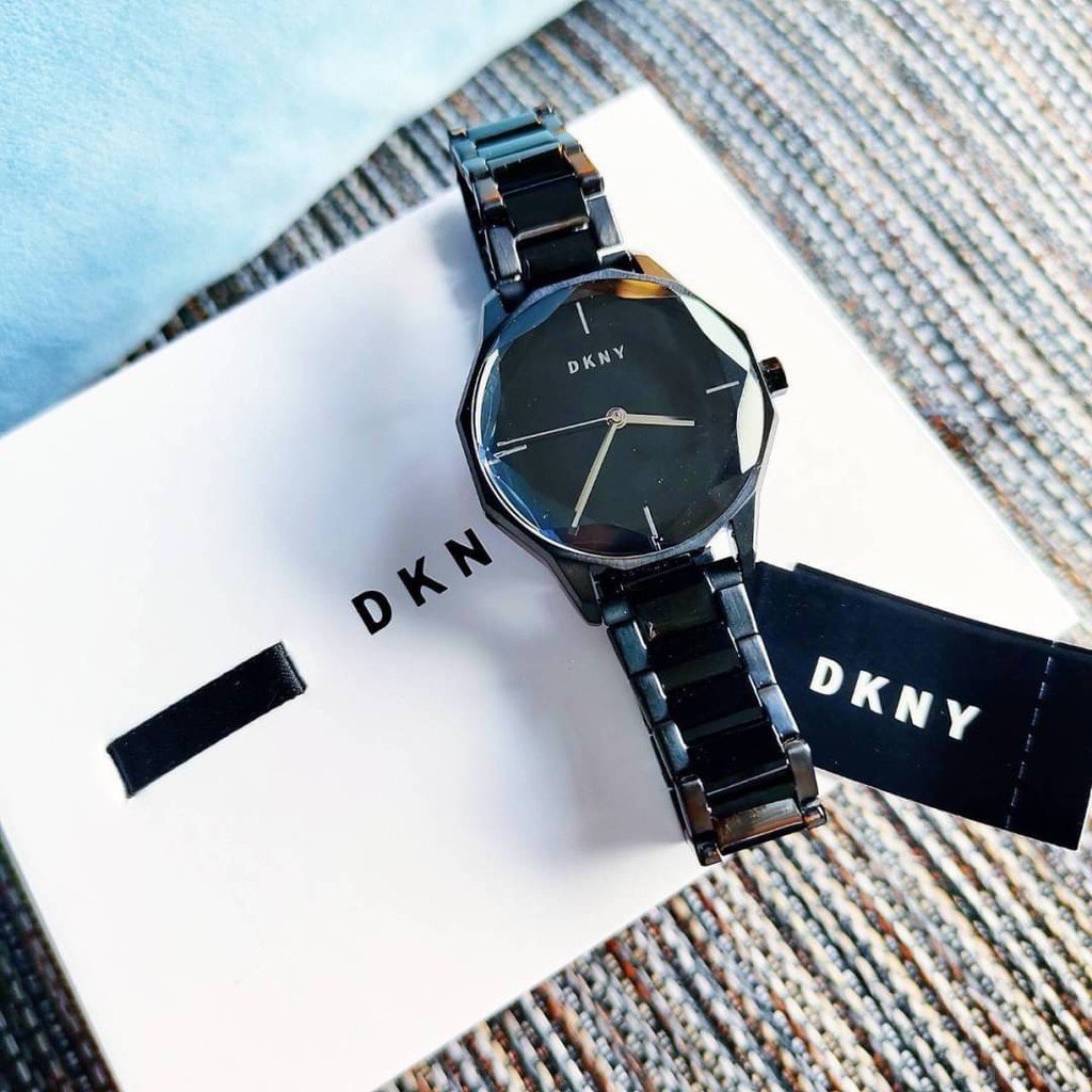 ผ่อน0% New DKNY Women's Cityspire Three-Hand Black Stainless Steel Watch NY2857