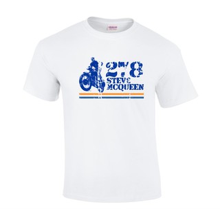 T-shirt  เสื้อยืด พิมพ์ลาย Steve Mcqueen Biker สไตล์คลาสสิกเรโทร สําหรับผู้ชายS-5XL