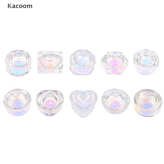 Kacoom Rainbow Acrylic Crystal Glass Liquid Dish Dappen Dish Cup Bowl Nail Art Tool Kit TH