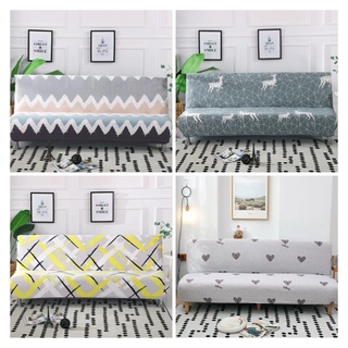 ผ้าคลุมโซฟา ผุ้าหุ้มโซฟา ปลอกโซฟา Sofa Covers Stretch Sofa Bed Covers Full Folding Armless Slipcover Couch Protect Cover