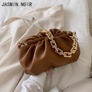 JASMIN NOIR 2020 หรูหราแฟชั่นใหม่หนาโซ่กระเป๋าสะพายเมฆคลัชกระเป๋าสตรีกระเป๋าถือ