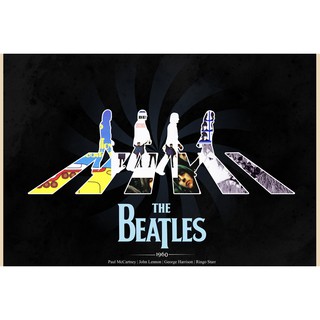 โปสเตอร์ The Beatles John Lennon Paul McCartney โปสเตอร์ วอลเปเปอร์ ตกแต่งผนัง Poster โปสเตอร์วินเทจ โปสเตอร์วงดนตรี