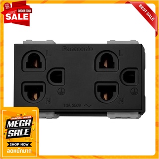 เต้ารับคู่ 3 ขา PANASONIC WEGN15929 B สีดำ เต้ารับสายไฟ DOUBLE SOCKETS PANASONIC WEGN15929 3 PIN BLACK