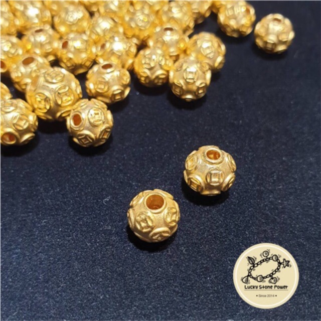 ลูกบอลทอง ขนาด 10 มิล ทองคำแท้ 99.9 ลายเหรียญจีน น้ำหนัก 1.1-1.2 กรัม มีใบรับประกันทองคำแท้