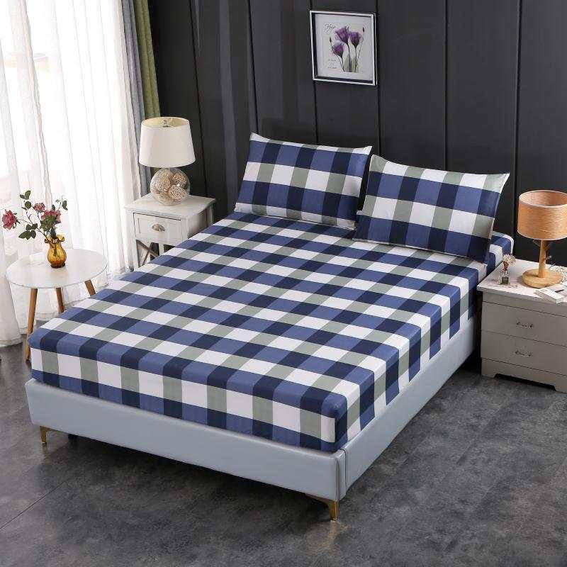 ELIYA TableBlue ชุดผ้าปูที่นอน+ปลอกหมอน ผ้าปูที่นอนรัดมุม ผ้าปูที่นอน3.5ฟุต/5ฟุต/6ฟุต ( ไม่มีปลอกหมอนข้าง)