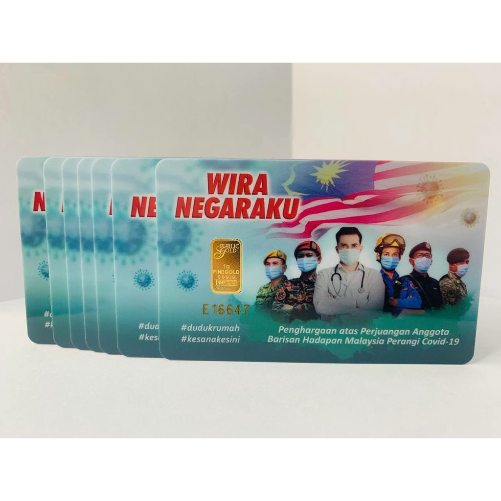 1gm GoldBar Wira NegaraKu 999.9 SayaAnakMalaysia Frontliner