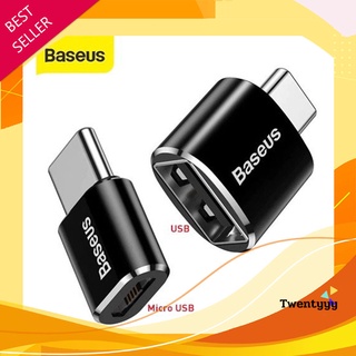 พร้อมส่ง⭐️ถูก/แท้⭐️Baseus OTG หัวแปลง Adapter TYPE C Male to USB &amp; Micro Female อะแดปเตอร์ อแดปเตอร์ 2.4A