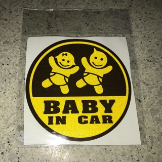 Baby in car  สติ๊กเกอร์สะท้อนแสง