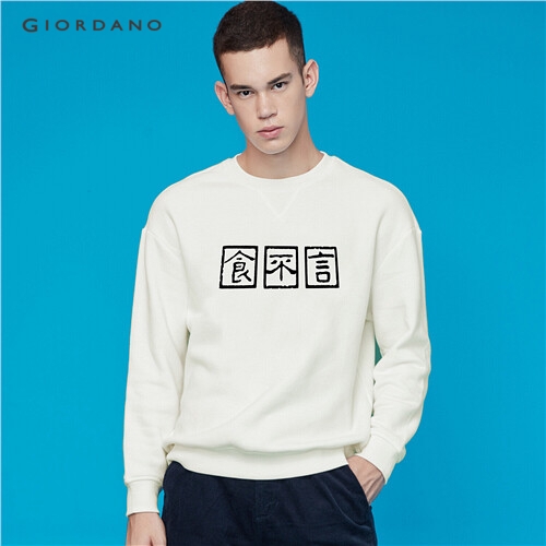 GIORDANO MEN Printed crewneck sweatshirt 91099608