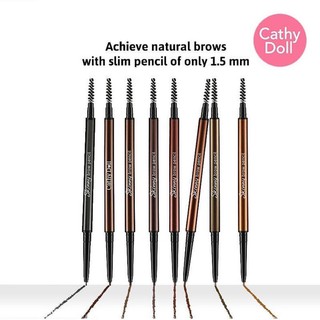 🌟ขายดี🌟 Cathy Doll Skinny Brow Pencil 🔹 เคทีดอลล์ สกินนี่ บราว เพ็นซิล 🔹 ดินสอเขียนคิ้วหัวเล็ก