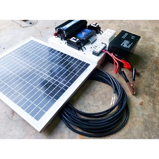 ชุดนอนนา 1000W ชุดคอนโทรลเลอร์ชาร์จเจอร์ โซล่าเซลล์ พลังงานจากแสงอาทิตย์12V/220V พร้อมแผง20w แบตเตอรี่🔥มีเบรคเกอร์ตัดวงจ