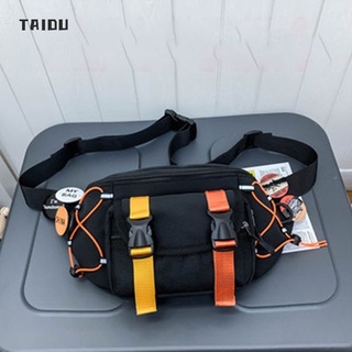 TAIDU [ของขวัญ 5 ป้าย] กระเป๋าสะพาย กระเป๋าสะพายข้าง กระเป๋าคาดหน้าอกความจุขนาดใหญ่ แฟชั่นสบายๆ ins ญี่ปุ่น แบรนด์แฟชั่นสุภาพบุรุษ