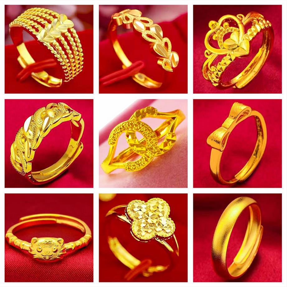 [ ZN ]  ]เหมือนจริง ปรับไซส์ได้💍24K แหวนทอง แหวนครึ่งสลึง แหวน ทองไมครอน ทองหุ้ม ทองชุบ ทองปลอม ปรับขนาดได้  [ ZN ]