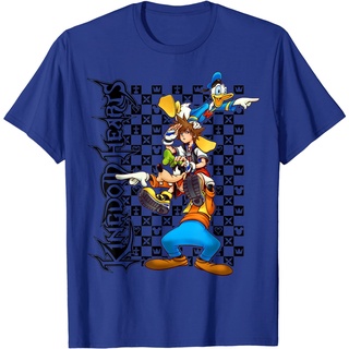 เสื้อยืดลําลอง แขนสั้น พิมพ์ลาย Disney Kingdom Hearts Check Group สไตล์เกาหลี คุณภาพสูง เป็นที่นิยม