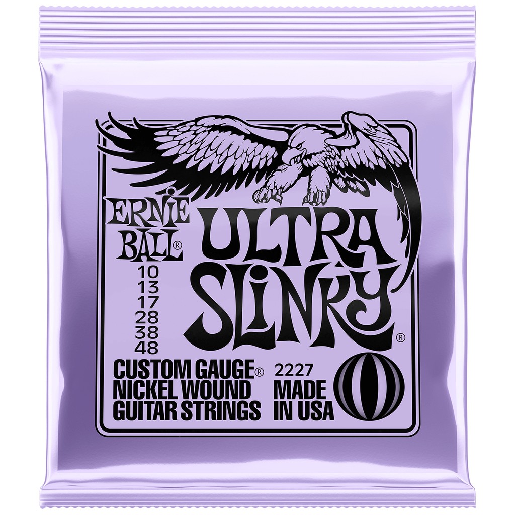ERNIE BALL® สายกีตาร์ไฟฟ้า เบอร์ 10 (P02227) แบบผสม ของแท้ 100% รุ่น Ultra Slinky (.010 - .048) ** Made in USA **