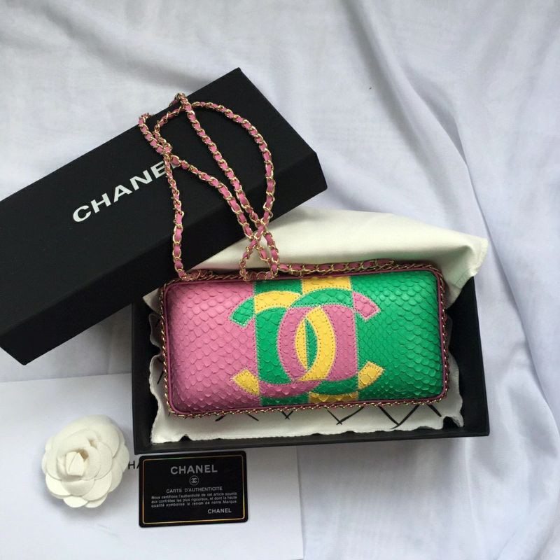 Chanel pyton clutch 3tones