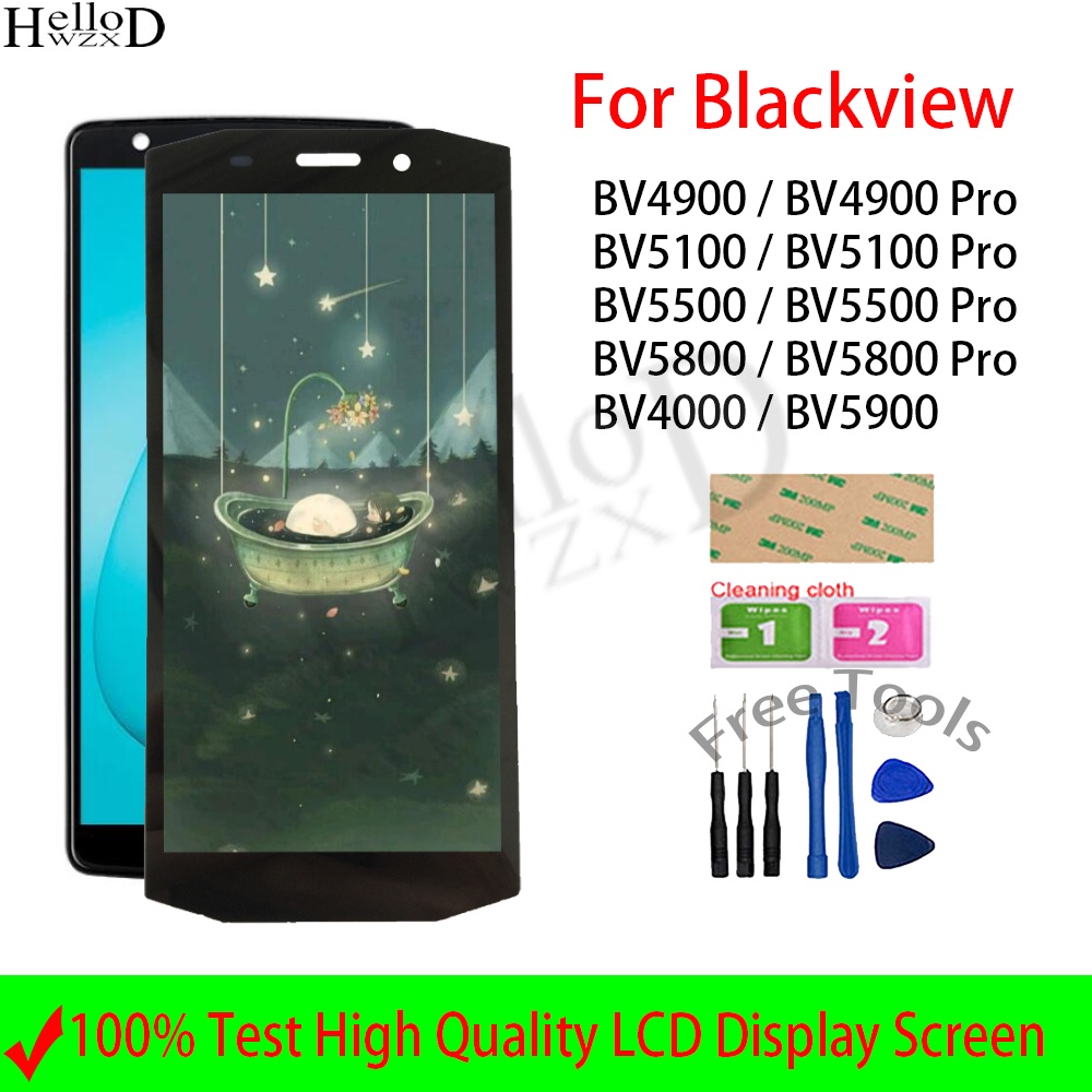 จอแสดงผลสําหรับ Blackview BV4000 BV5900 BV4900 BV5100 BV5500 BV5800 Pro จอแสดงผล LCD Touch Screen Di