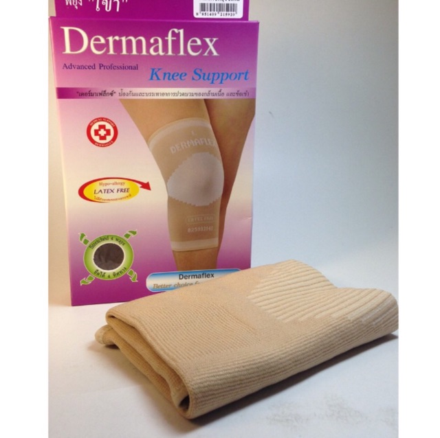 Dermaflex ผ้ารัดเข่า ผ้าสวมเข่า ผ้าพยุงเข่า (สีดำ/สีเนื้อ) 1ชิ้น/กล่อง