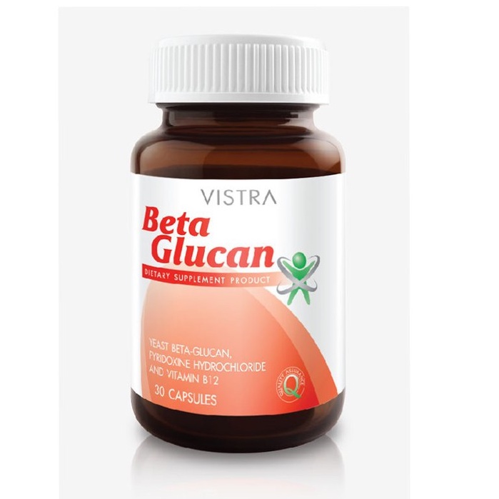 Vistra Beta Glucan Plus 30 แคปซูล เสริมสร้างภูมิคุ้มกันและการลดความเสี่ยงต่อการเป็นมะเร็ง