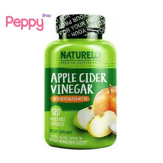 NATURELO Apple Cider Vinegar with Keto Salts &amp; MCT Oil 120 Vegetable Capsules แอปเปิ้ลไซเดอร์ วีนีการ์ 120 เวจจี้แคปซูล