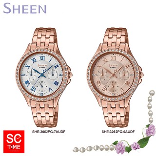 Casio Sheen แท้  💯% นาฬิกาข้อมือหญิง รุ่น SHE-3062PG-7AUDF (สินค้าใหม่ ของแท้ 💯% มีรับประกัน)