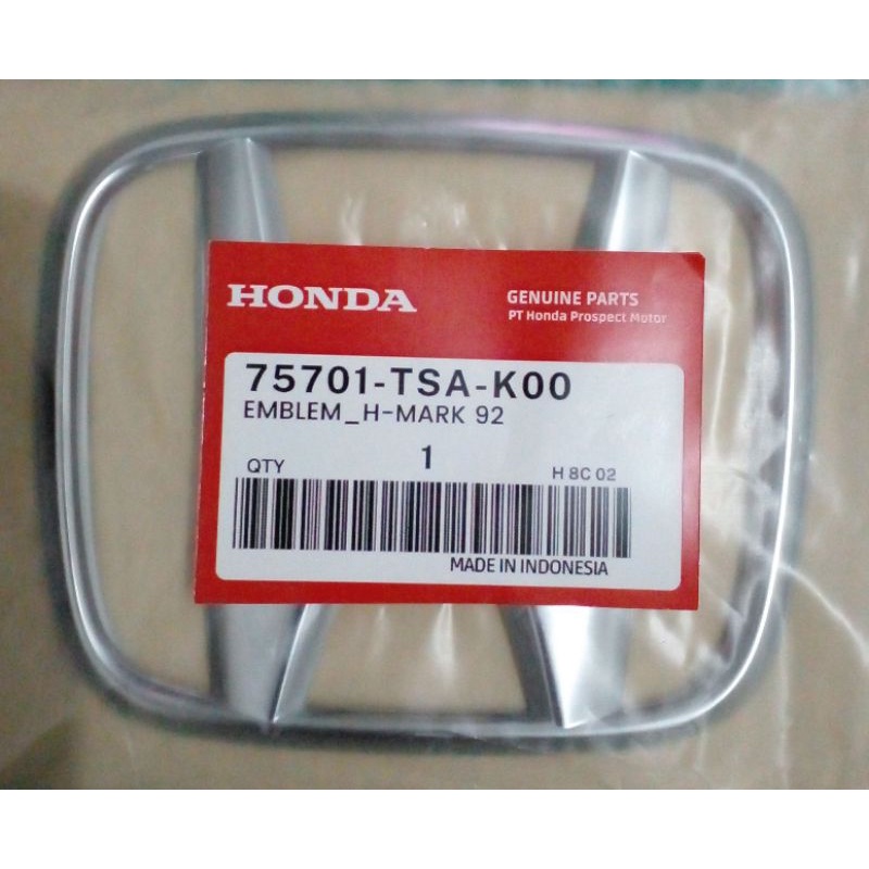 Original Honda BRIO และ BRV 2015-2025 โลโก้ H ด้านหลัง 75701 TSA K00