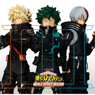 ฟิกเกอร์ Bandai ICHIBAN KUJI My hero Academia THE MOVIE WORLD HEROES‘ MISSION ~ Midiriya Bakugo Shoto Endeavor