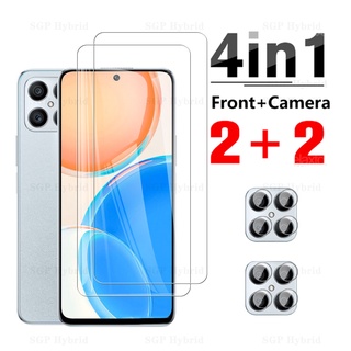 4in1 For Honor X8 6.7 Camera+Screen Tempered Explosion Proof Glass Case On Honar Xonor X8 X 8 8X HonorX8 Phone Protective Film