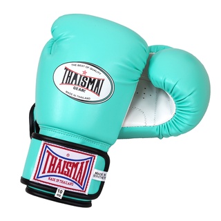 Thaismai BG124 นวมชกมวย นวมซ้อมมวย นวมต่อยมวย อุปกรณ์มวยไทย นวม หนังเทียม Boxing Gloves BG-124 PU Two tone - Mint/White