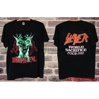 ถูกสุดๆเสื้อยืด ลาย Slayer Root Of All Evil World Sacrifice Tour ไซซ์ Usa 1988รหัสเต็ม