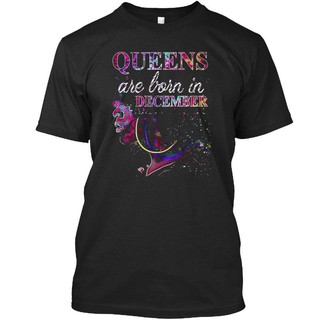 T-shirt เสื้อยืด ผ้าฝ้าย พิมพ์ลาย Queens Are Born In December 3 สําหรับผู้ชาย S-5XL