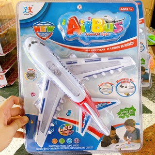 Air Bus เครื่องบินของเล่น แบบชนถอย ใส่ถ่าน มีเสียง มีไฟ