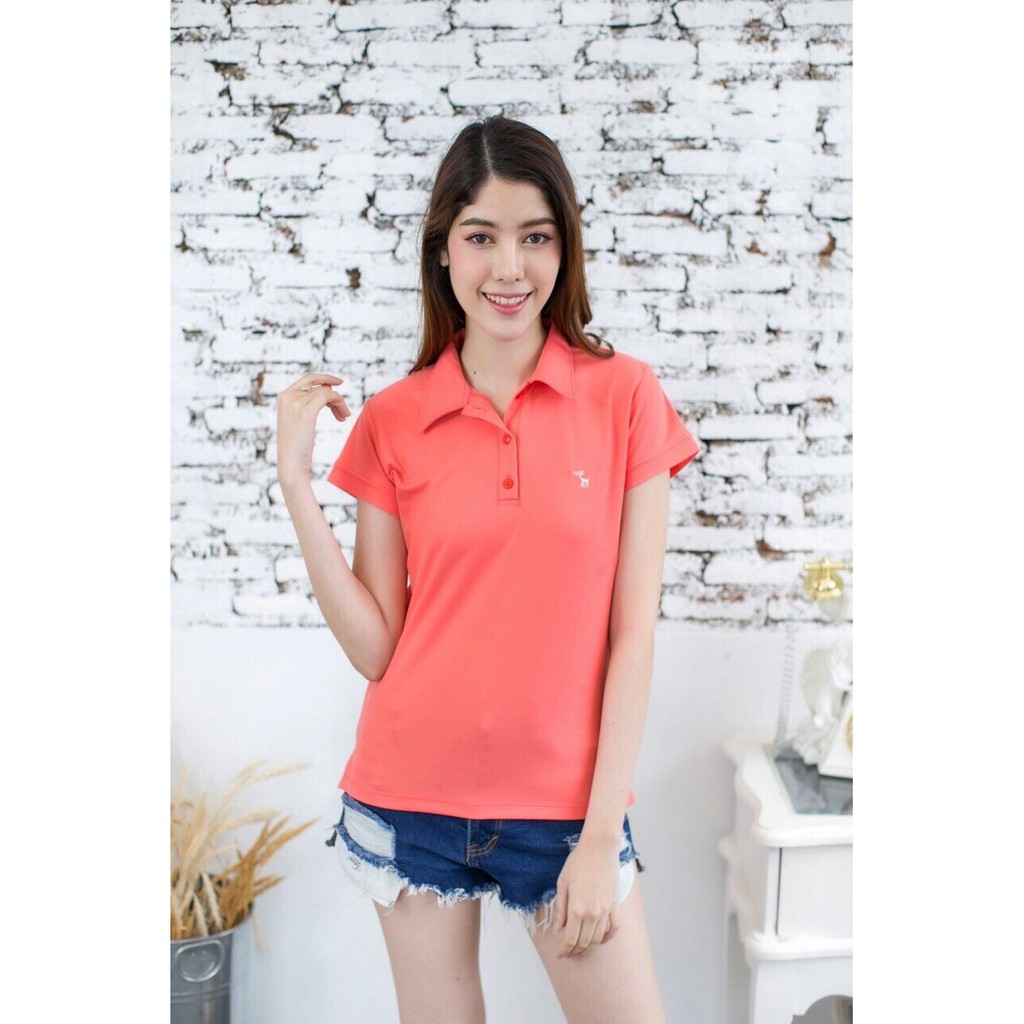 เสื้อโปโลสีชมพูโอรสเข้ม