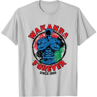 เสื้อยืดโอเวอร์ไซส์เสื้อยืด พิมพ์ลาย Marvel Black Panther Wakanda Forever Since 1966S-3XL