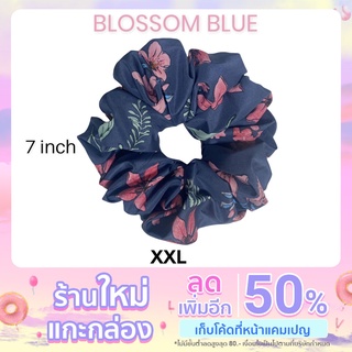 ยางรัดผมโดนัท ขนาดใหญ่พิเศษ SCRUNCHIE ผ้าผ้าพิมพ์ลาย เนื้อกึ่งผ้าร่มบาง งาน HANDMADE