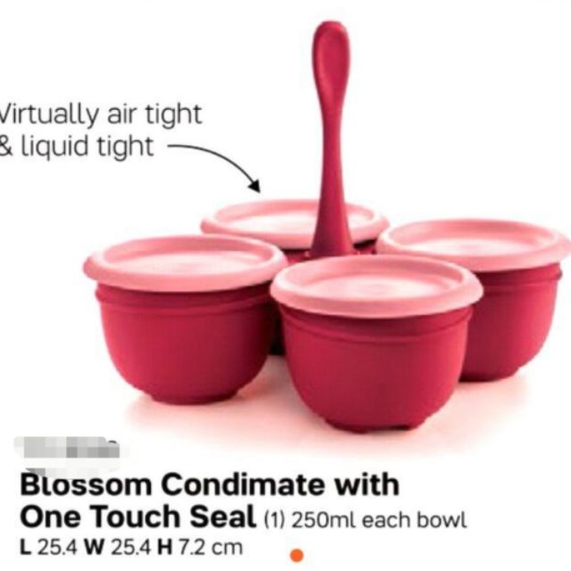 Tupperware Blossom Condimate with One Touch Seal ( 1 ) 250มล . แต ่ ละชาม