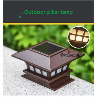 LG22  ไฟเหลือง  โคมไฟหัวเสา Solar light 1LED  *