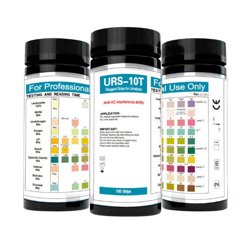 SC 100 Strips URS-10T Urinalysis Reagent Strips 10 Parameters Urine Test Strip Leukocytes, Nitrite, 