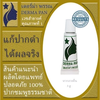 ครีมแก้ปากดำ ลิป Lip Treatment ชมพูแบบธรรมชาติ เหมาะกับทุกสภาพผิว เดอร์ม่า พรรณ DERMA PAN หลอดเขียว ทาก่อนนอน