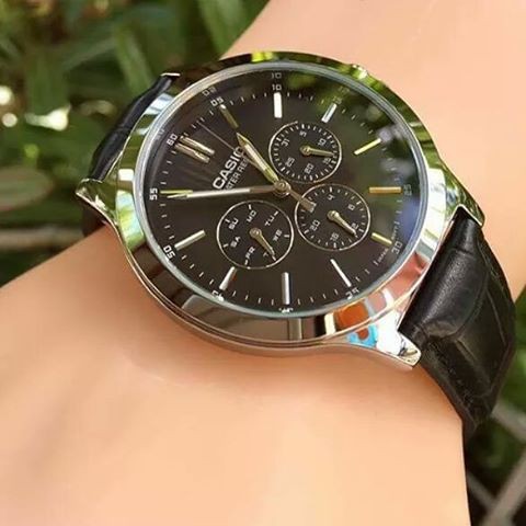 นาฬิกา Casio รุ่น MTP-V300L-1A และ LTP-V300L-1A นาฬิกาสายหนังสีดำ - สินค้าของแท้ 100% รับประกันสินค้า 1 ปีเต็ม