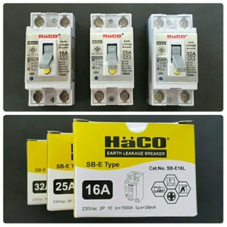 Haco เบรกเกอร์กันดูด มีสัญญาณไฟ 16A,25A,32A