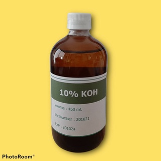 KOH 10 %  product 10% KOH สารละลายโปแตสเซียมไฮดรอกไซด์ (KOH) 450 มล.