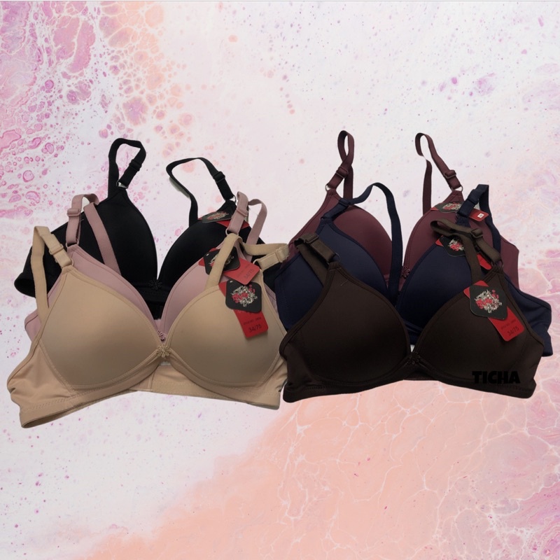 TIICHA - No'bra 2826 : Cup A ไม่มีโครง ไม่มีฟองน้ำ (ถอดสายไม่ได้)