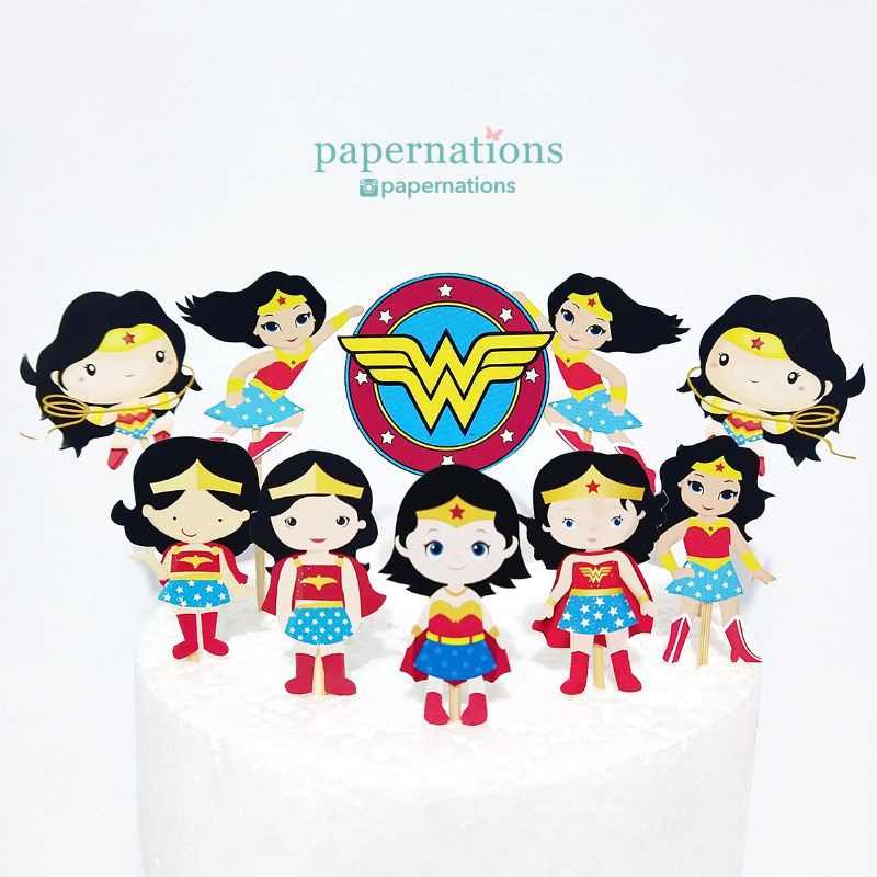 Wonder Woman Cupcake Topper / Wonder Woman Topper / Wonder Woman เค้ก Topper