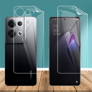 ฟิล์มไฮโดรเจล TPU นิ่ม แบบใส บางพิเศษ ป้องกันหน้าจอ ด้านหลัง เต็มจอ สําหรับ Oppo Reno8 Reno 8 Pro Plus Lite 5G