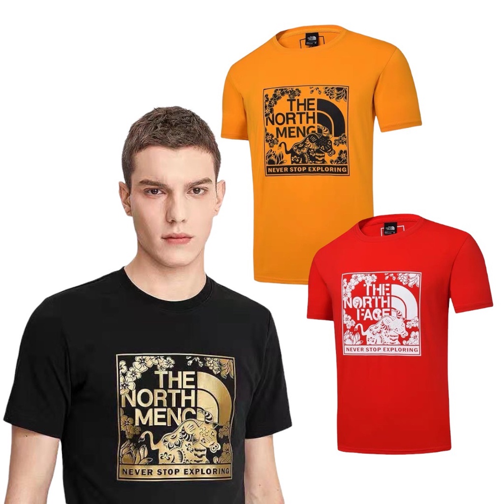 YMS1688 คุณภาพพรีเมี่ยม 1:1 THE N0RTH FACE Tshirt ผู้หญิงผู้ชาย Baju T เสื้อ