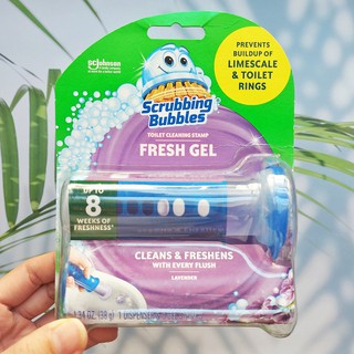 เจลติดโถสุขภัณฑ์ กลิ่นลาเวนเดอร์ Fresh Gel Toilet Cleaning Stamp Lavender 6 gel stamp (Scrubbing Bubbles®) เจลดับกลิ่น