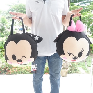 หมอนผ้าห่ม กระเป๋าหิ้ว Mickey Minnie พับเป็นหมอนขนาด 14นิ้ว หรือจะกางเป็นผ้าห่ม ยาว 150 cm. ของลิขสิทธิ์มีป้าย