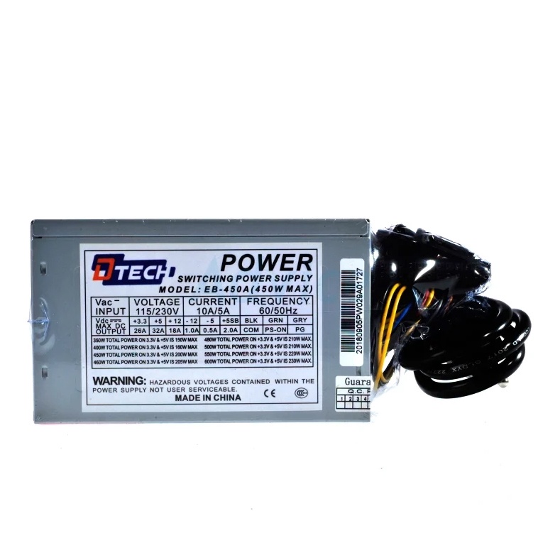 PSU (Sata) DTECH 450w. (PW029A) B/P